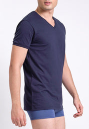 Men's V Neck Cuffed Undershirt