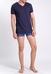 Men's V Neck Cuffed Undershirt