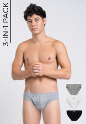 Men's 3-in-1 Pack Hipster Brief