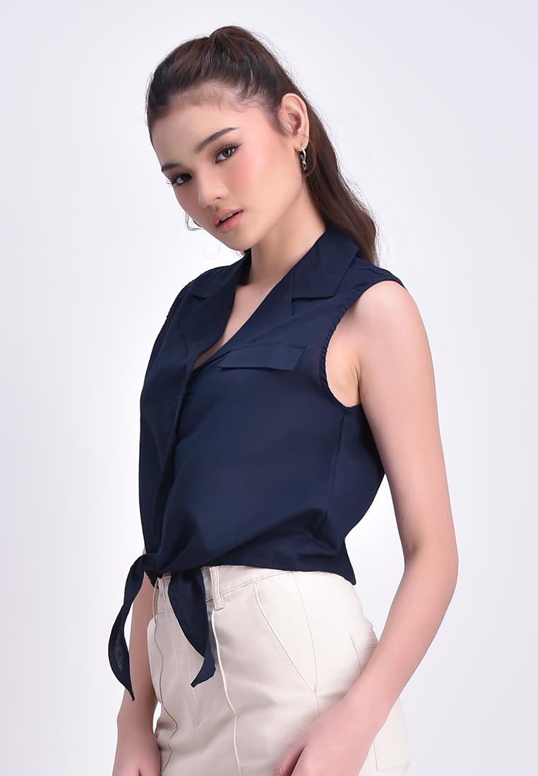 Bench x UNIS Women's Sleeveless Button Blouse