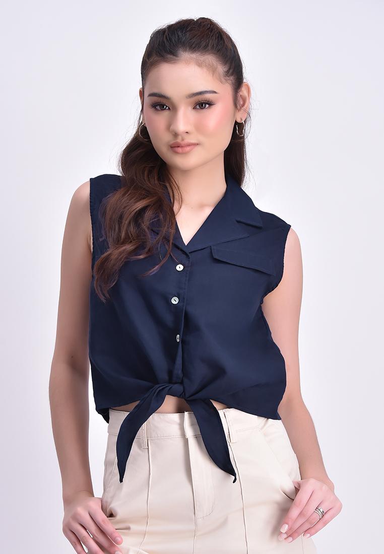 Bench x UNIS Women's Sleeveless Button Blouse