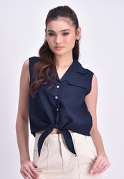 Bench x UNIS Women's Sleeveless Button Blouse