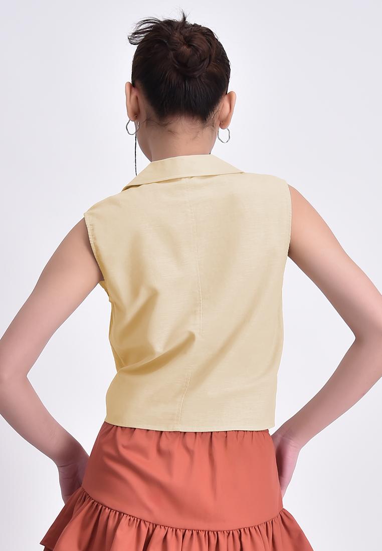 Bench x UNIS Women's Sleeveless Button Blouse