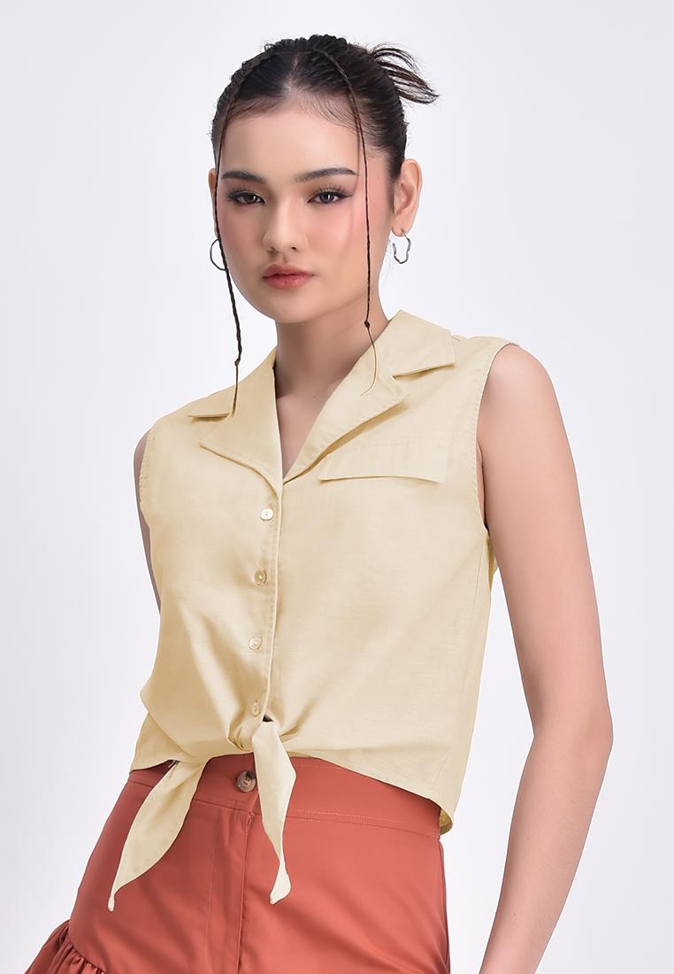 Bench x UNIS Women's Sleeveless Button Blouse