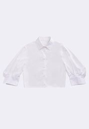 Women's Cropped Long Sleeve Button Shirt