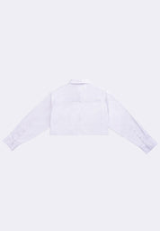 Women's Cropped Long Sleeve Button Shirt
