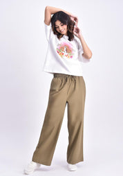 Women's Oversized Round Neck Graphic T-Shirt