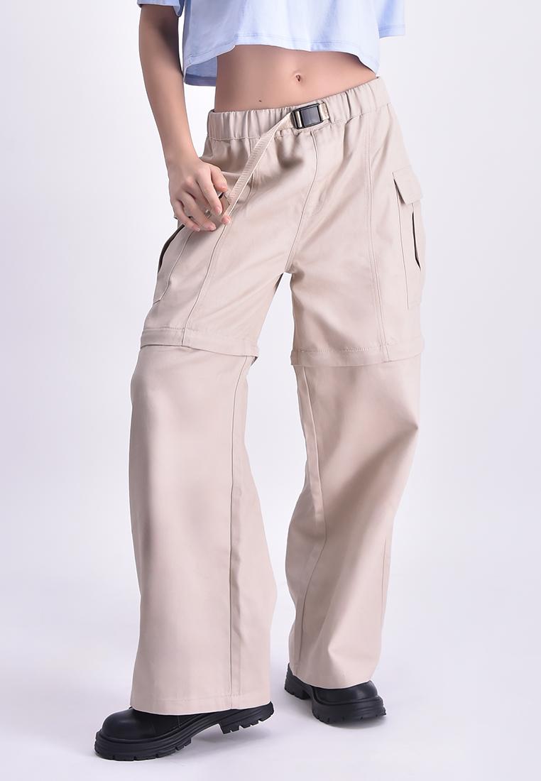 Women's Convertible Wide Leg High Waist Cargo Trouser