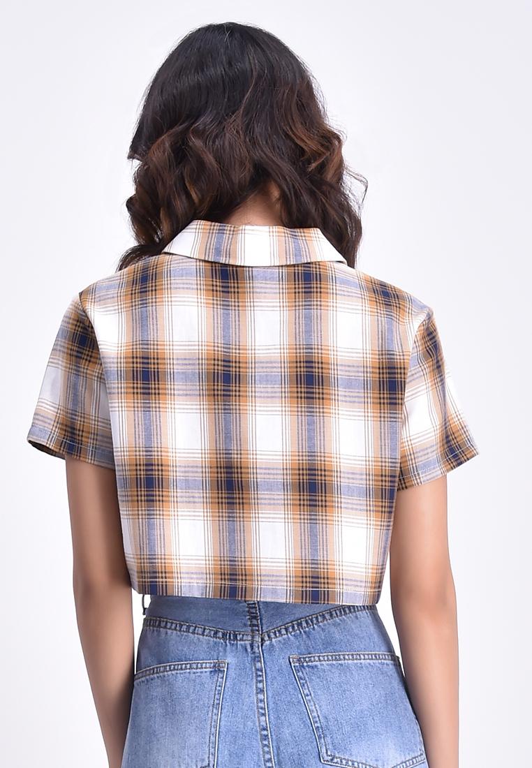 Women's Cropped Plaid Resort Polo