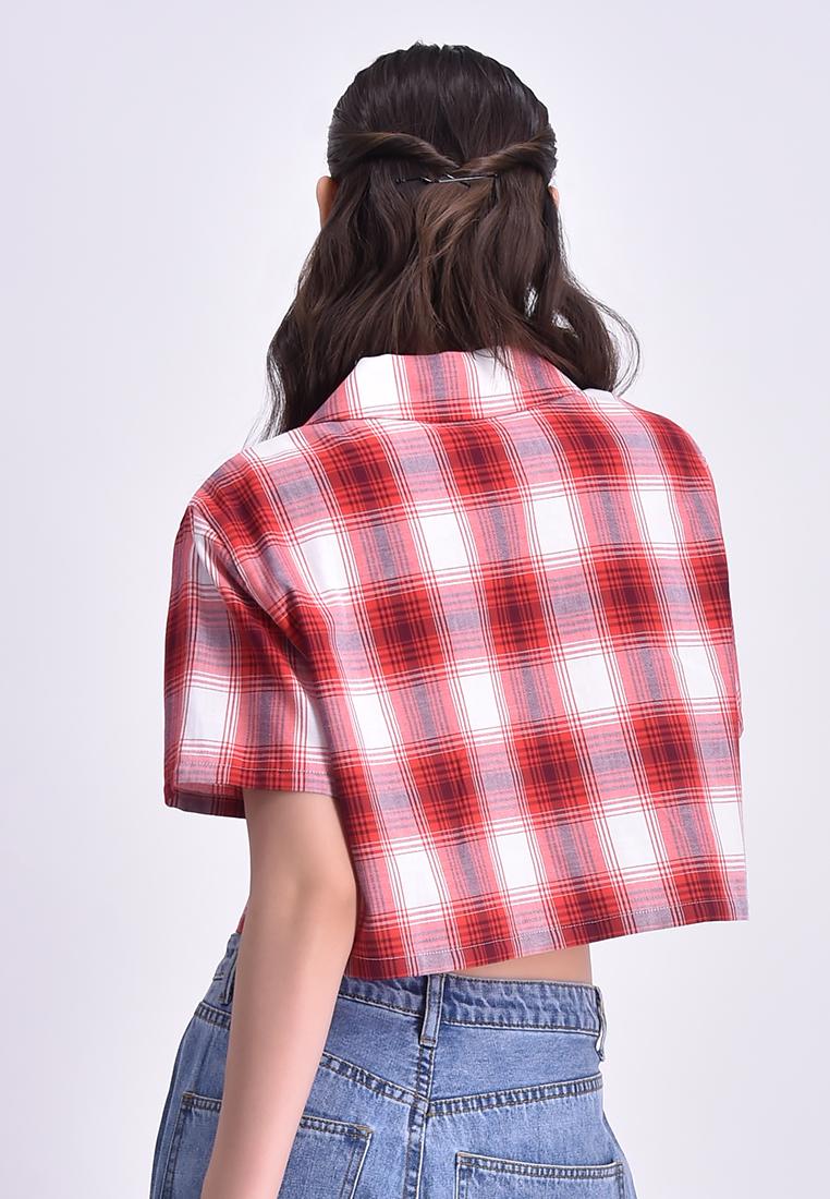 Women's Cropped Plaid Resort Polo