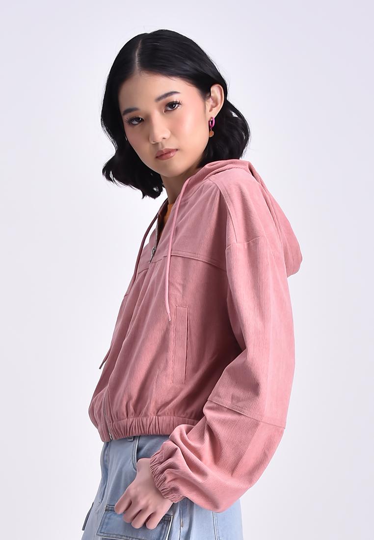 Women's Oversized Corduroy Hoodie Jacket