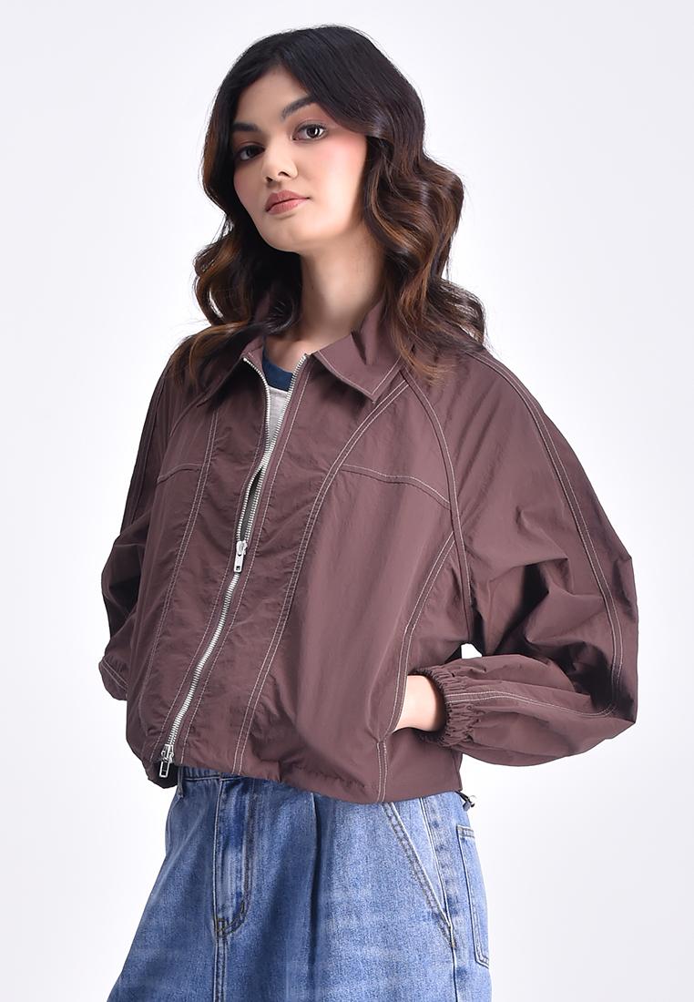 Women's Collared Zip Up Jacket