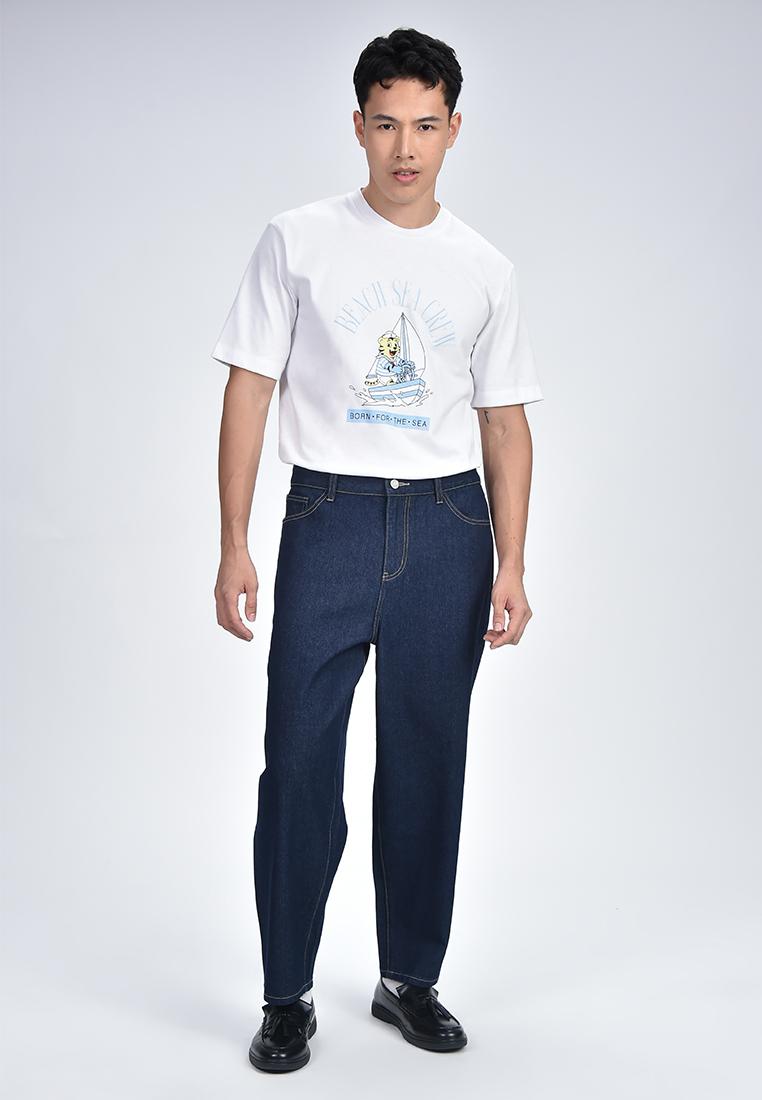 #BENCH x Jeff Cole Men's Wide Leg Tapered Fit Denim Pants