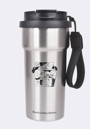 Stainless Steel Tumbler with Handle and Flip Lid 500ml