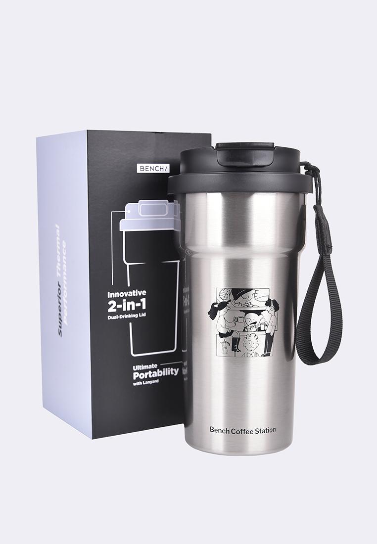 Stainless Steel Tumbler with Handle and Flip Lid 500ml