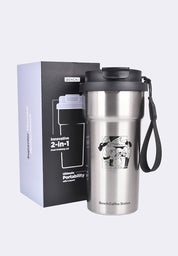 Stainless Steel Tumbler with Handle and Flip Lid 500ml