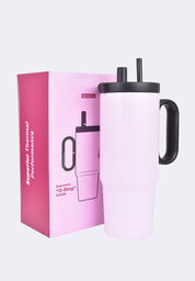 Stainless Steel Tumbler with Handle and Straw 750ml