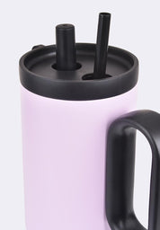 Stainless Steel Tumbler with Handle and Straw 750ml