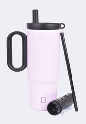 Stainless Steel Tumbler with Handle and Straw 750ml