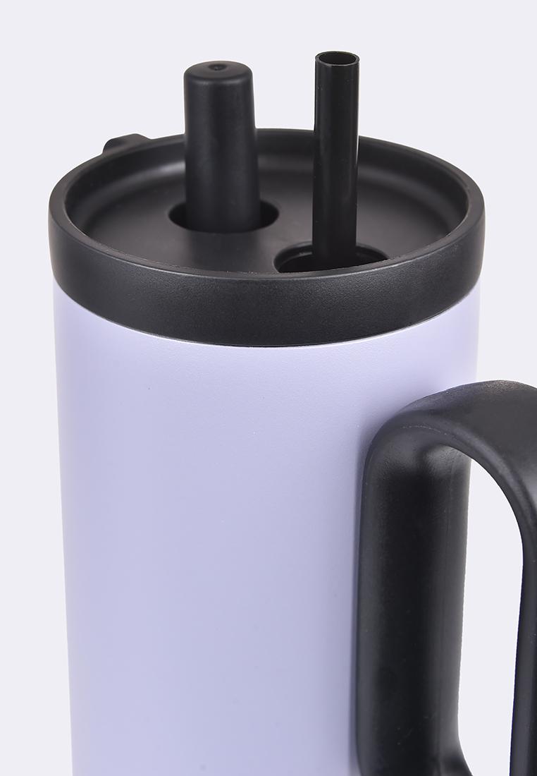 Stainless Steel Tumbler with Handle and Straw 750ml