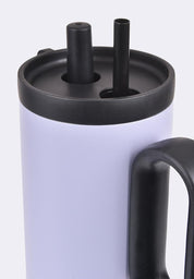 Stainless Steel Tumbler with Handle and Straw 750ml