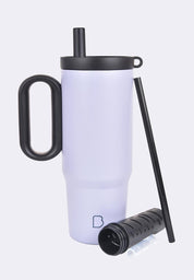 Stainless Steel Tumbler with Handle and Straw 750ml