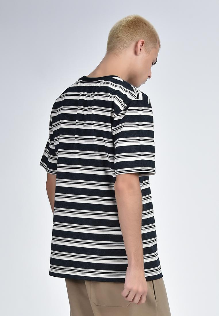 Men's Round Neck Striped T-Shirt