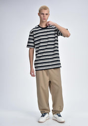 Men's Round Neck Striped T-Shirt