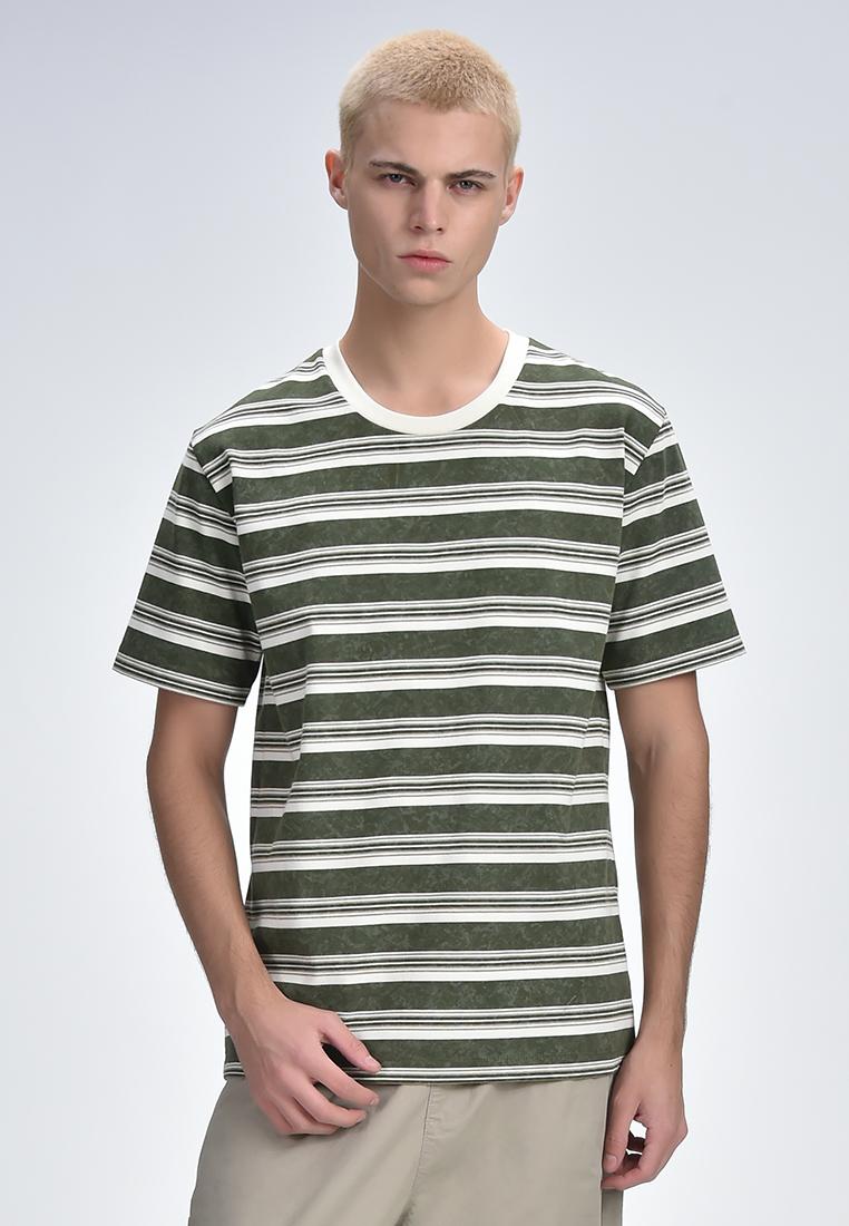 Men's Round Neck Striped T-Shirt