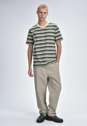 Men's Round Neck Striped T-Shirt