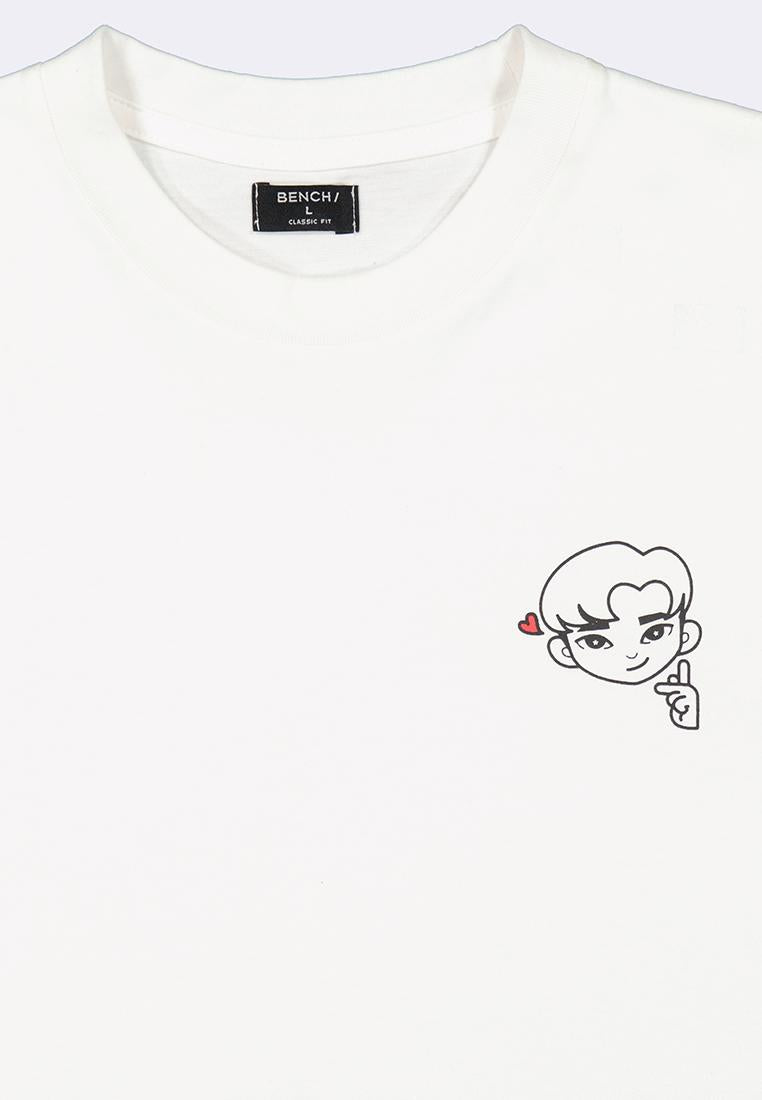 Bench x Kim Soo Hyun Men's Round Neck Graphic Shirt