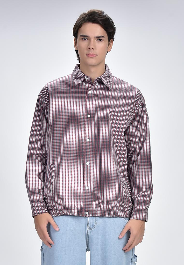 Bench x Kim Soo Hyun Men's Checkered Button-Up Jacket
