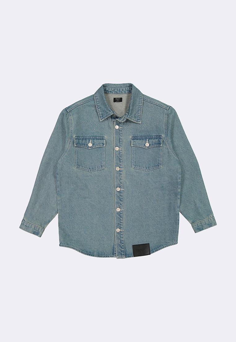 BENCH x CHRISNICK Men's Denim Long Sleeve Button Down Shirt