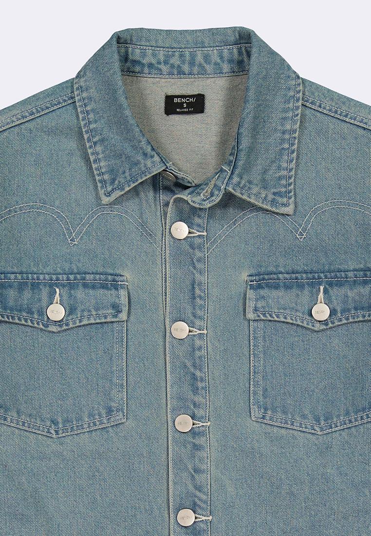 BENCH x CHRISNICK Men's Denim Long Sleeve Button Down Shirt