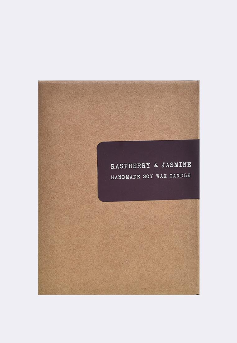 Handmade Scented Soy Wax Candle in Raspberry and Jasmine