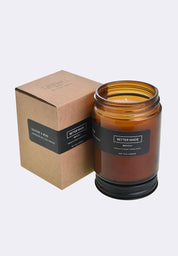 Handmade Scented Soy Wax Candle in Leather and Moss
