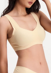 Women's Seamless Ribbed V-Bra