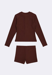 Women's Long Sleeves Rashguard with Shorts Set