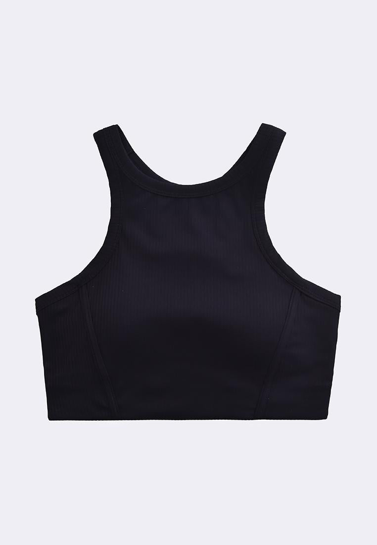 Women's Active Sports Bra Ribbed Halter Top