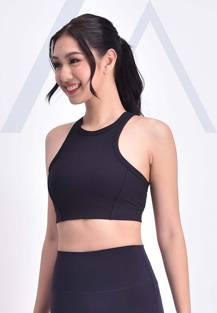 Women's Active Sports Bra Ribbed Halter Top