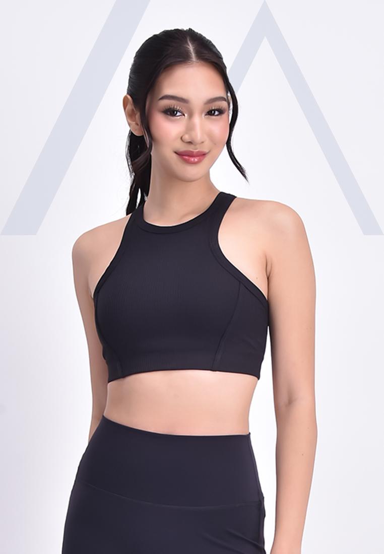 Women's Active Sports Bra Ribbed Halter Top