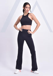 Women's Active Sports Bra Ribbed Halter Top