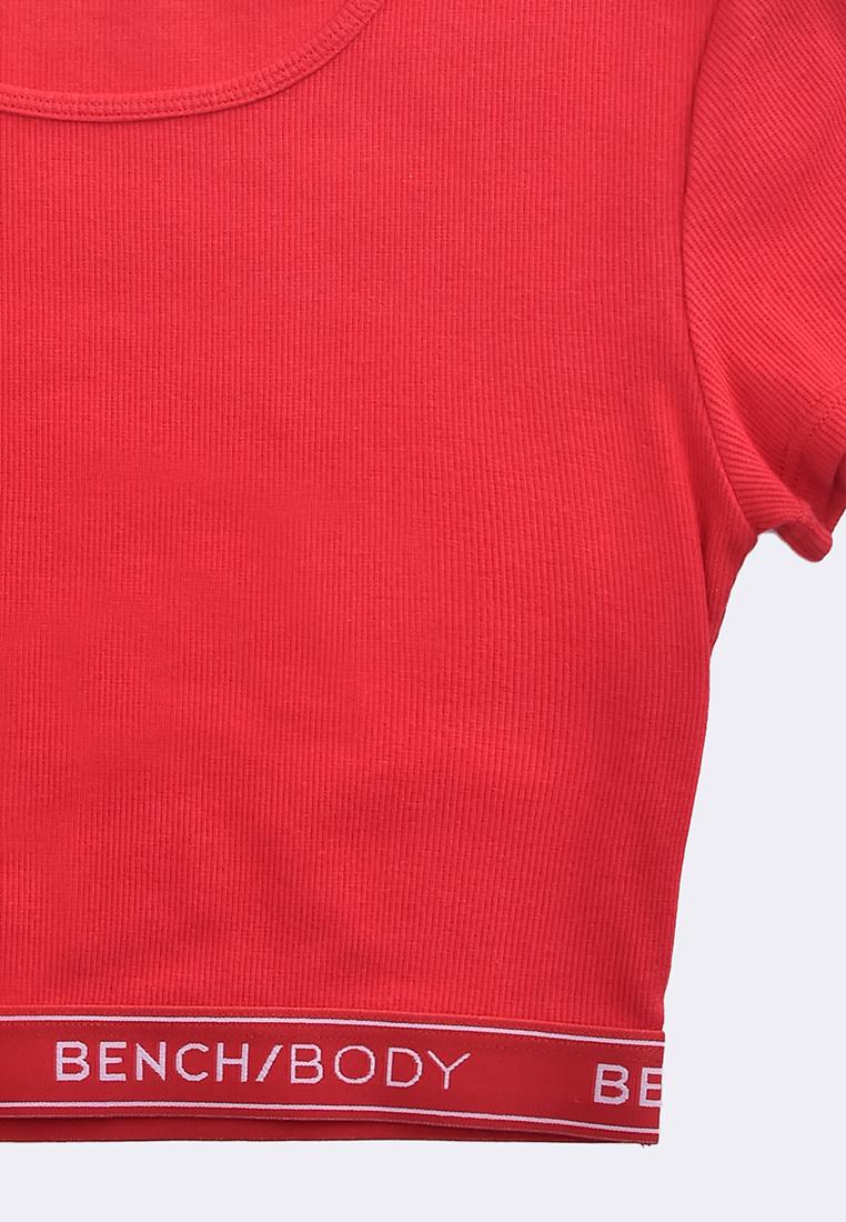 Women's Rib Cotton Stretch Crop Short Sleeves T-Shirt