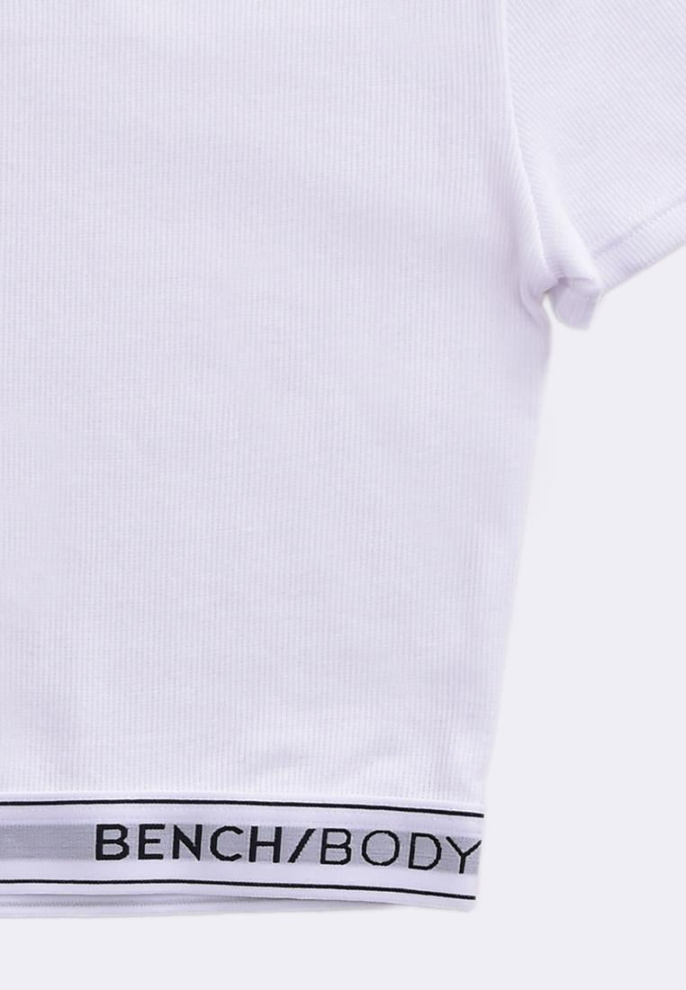Women's Rib Cotton Stretch Crop Short Sleeves T-Shirt