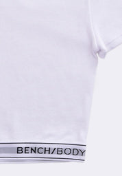 Women's Rib Cotton Stretch Crop Short Sleeves T-Shirt