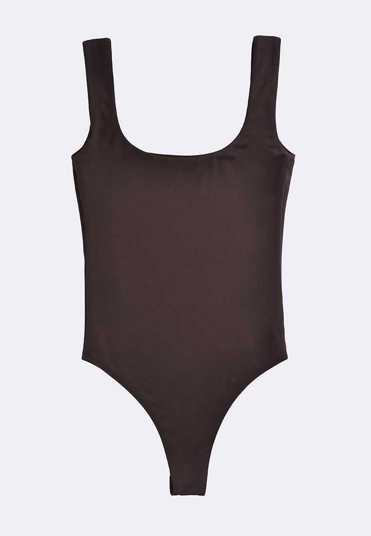 Women's Scoopneck Sleeveless Double Lined High Stretch Bodysuit