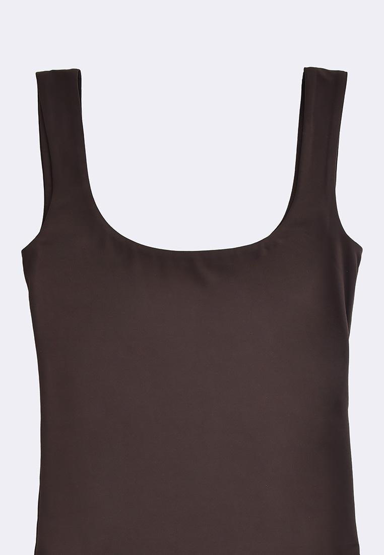 Women's Scoopneck Sleeveless Double Lined High Stretch Bodysuit