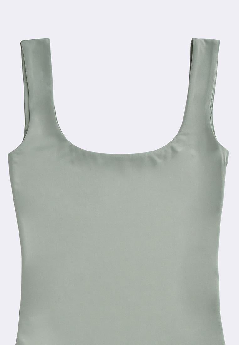 Women's Scoopneck Sleeveless Double Lined High Stretch Bodysuit