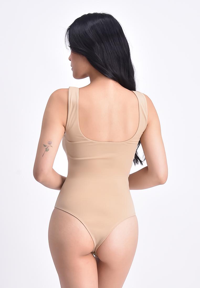 Women's Scoopneck Sleeveless Double Lined High Stretch Bodysuit