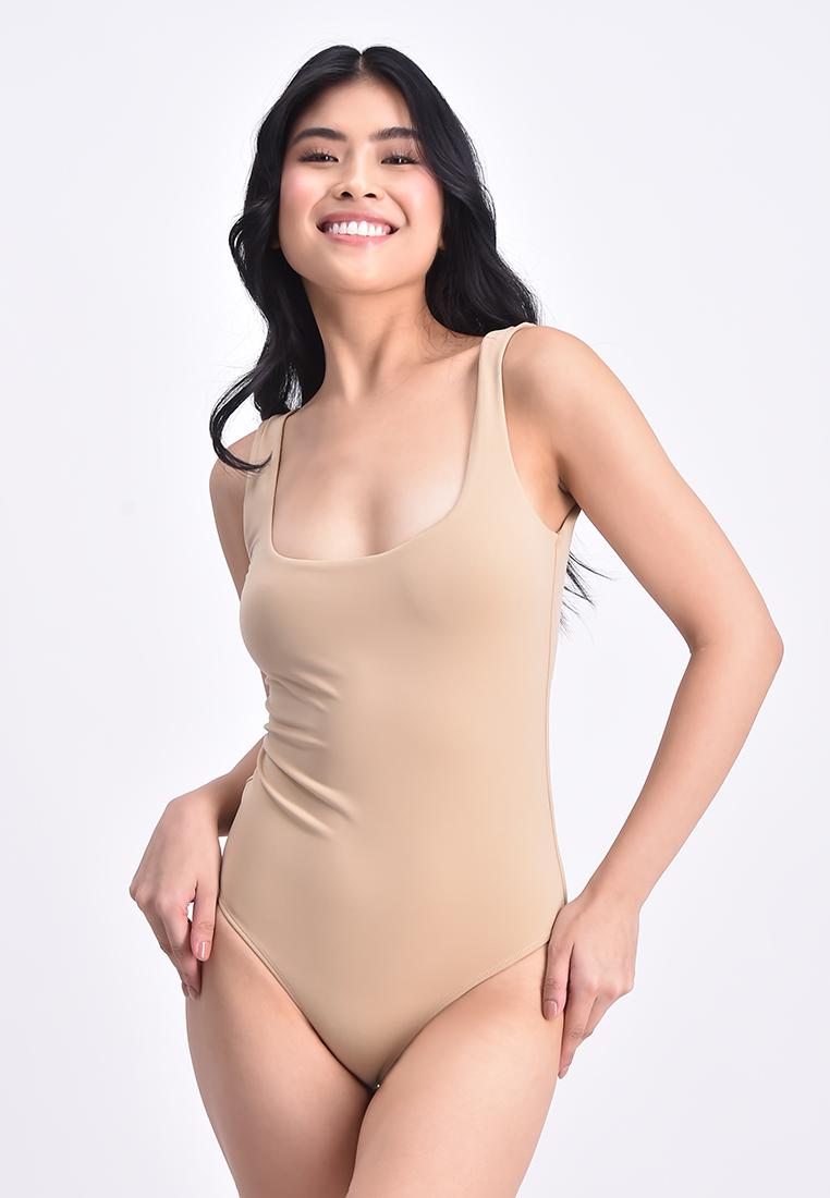 Women's Scoopneck Sleeveless Double Lined High Stretch Bodysuit